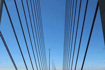 Traveling on the Öresund Bridge E 20 from Sweden to Denmark via the Baltic Sea, Sweden
