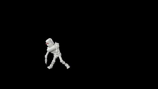 Robot Dance 3D Animation Transparent Alpha Video