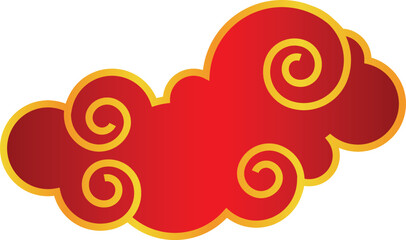 red chinese cloud for decorating of chinese new year