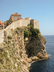 Fototapeta na wymiar View of old city and sea on a sunny day. Dubrovnik. Croatia.