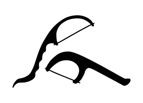 black floss picks on white background clip art preview