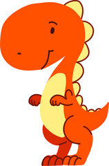 Dinosaur illustration in orange color.