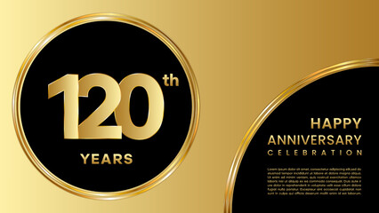 120th Anniversary Celebration. Template design for anniversary celebration event, invitation, banner, poster, flyer, greeting card, book cover. Vector Template Illustration