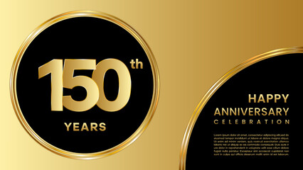 150th Anniversary Celebration. Template design for anniversary celebration event, invitation, banner, poster, flyer, greeting card, book cover. Vector Template Illustration