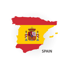Fototapeta premium Spain map, Spain flag, vector illustration 