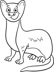 cute cartoon weasel animal character coloring page