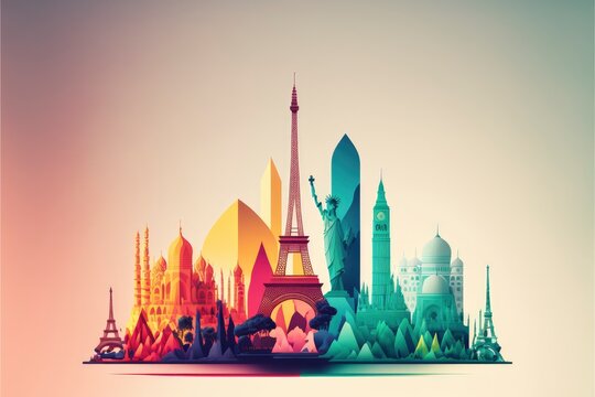 Illustration Of World Landmarks