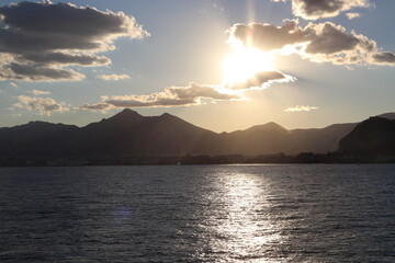 sunset in the mountains