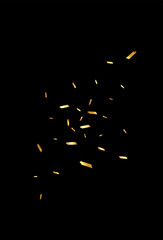 Yellow Stroke Vector Black Background. Luxurious