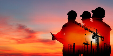 Naklejka premium engineering team working on site
