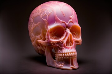 Pink Onyx Skull. Generative AI.