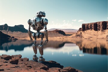 Robotic Explorer on the Edge of Infinity. Generative AI.