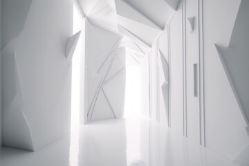 Abstract white architexture warehouse hall