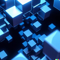 Obraz premium abstract blue background with cubes -- big data concept
