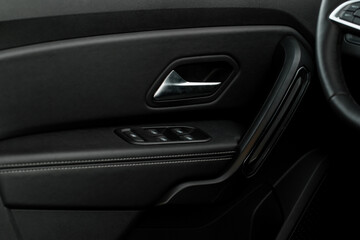 Obraz na płótnie Canvas Modern car interior. Interior of new car with details.