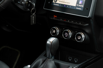 Modern car interior details. Car interior details.