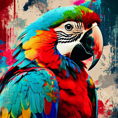 Obraz premium Macaw pop art generative ai