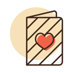 Greeting card with heart vector icon