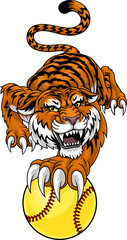 Tiger Softball Animal Sports Team Mascot