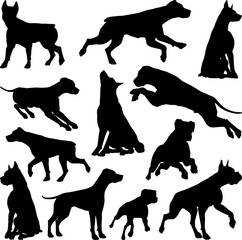 Dog Silhouettes Animal Set