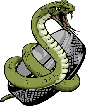 Snake Ice Hockey Team Sports Cartoon Mascot