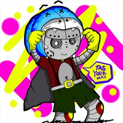 unique illustration design. superhero with cute shark skullcaps. with cool colors and effects