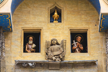 Show of moving figures on the Prague Astronomical Clock. The main attraction of the capital of the Czech Republic