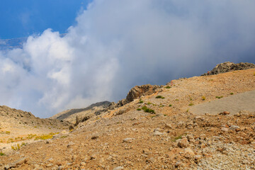 View from the top of Mount Tahtali of Antalya province in Turkey. Popular tourist spot for sightseeing and skydiving