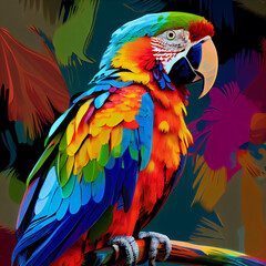 Pop art parrot generative ai