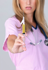 Medical Nurse with Syringe