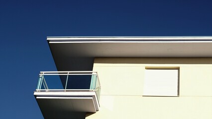 cornice and facade of residential building