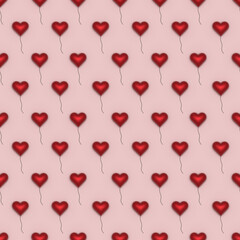 3d hearts balloon pattern