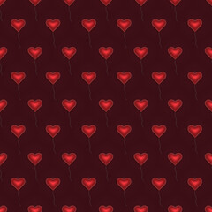 3d hearts balloons pattern