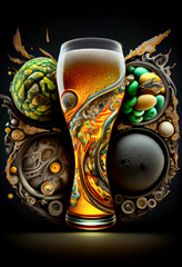 Generative AI abstract render of a beer