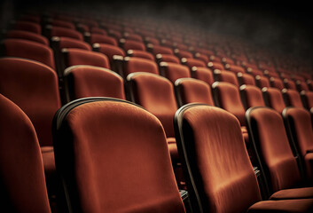 Rows of empty seats in a cinema or theatre Generative ai