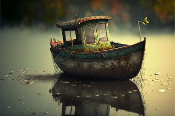 Petit bateau de p&ecirc;che ancien