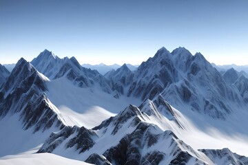 A snowy mountain peak. Generative AI