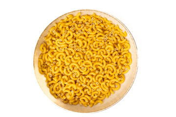 Pasta in a stoneware dish