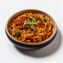 Schezwan noodles or szechuan vegetable. Illustration Generative AI - obrazy, fototapety, plakaty