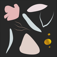 Abstract colorful hand drawn organic shape. Colorful background with doodle nature forms. Colored drawn objects in vector