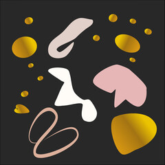 Abstract colorful hand drawn organic shape. Colorful background with doodle nature forms. Colored drawn objects in vector