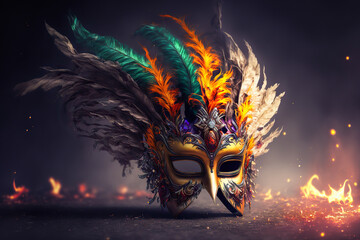 Carnival mask .Traditional mask for carnival, generative ai