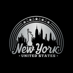 New York City, United States. Logo design template. Vector and illustration.  © JohnyBlack