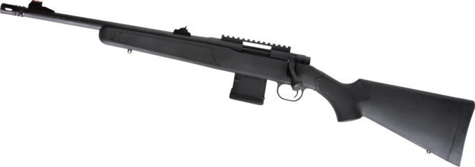 Iron sights up on a bolt action rifle