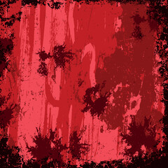 Grunge background is red. Abstract scratched texture. Vector graffiti