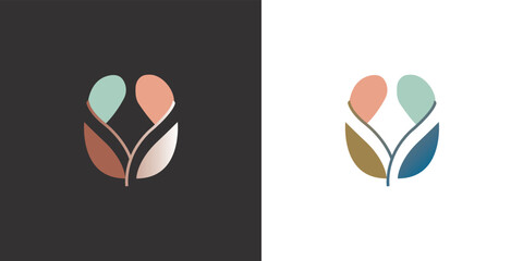Logo flower elegant minimalism geometry