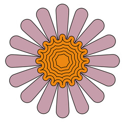 70's Retro muted icon illustration