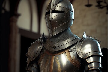 Medieval knight armor, AI generated