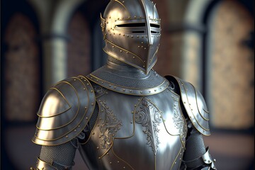 Medieval knight armor, AI generated