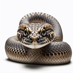 Snake. Isolated in white background. Generated AI image